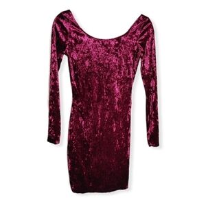 Love...Ady Red Crushed Velvet Bodycon Dress XS